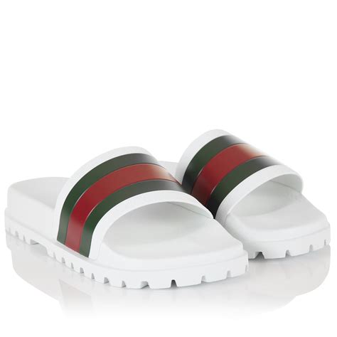 white gucci slides size 4|white Gucci slides men's.